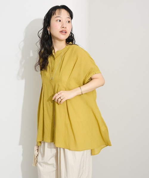 CRAFT STANDARD BOUTIQUE(クラフトスタンダードブティック)の「ヴィンテージボイルタックチュニック◆(シャツ/ブラウス・レディース・ブラック/ホワイト/レッド/イエロー・FREE)」の6枚目の写真