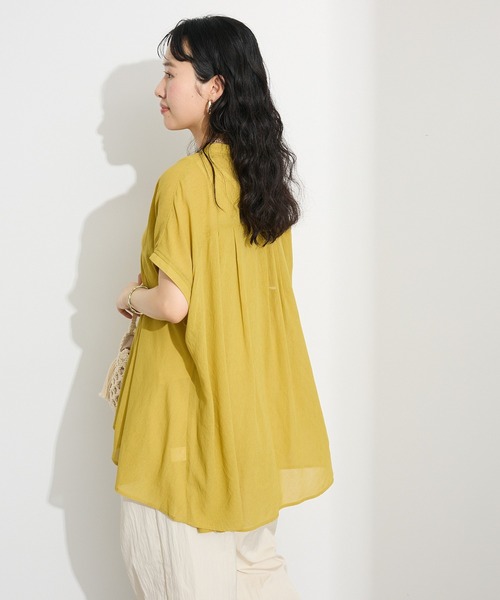 CRAFT STANDARD BOUTIQUE(クラフトスタンダードブティック)の「ヴィンテージボイルタックチュニック◆(シャツ/ブラウス・レディース・ブラック/ホワイト/レッド/イエロー・FREE)」の7枚目の写真