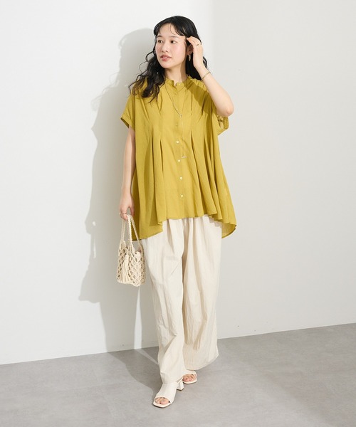 CRAFT STANDARD BOUTIQUE(クラフトスタンダードブティック)の「ヴィンテージボイルタックチュニック◆(シャツ/ブラウス・レディース・ブラック/ホワイト/レッド/イエロー・FREE)」の9枚目の写真