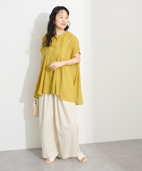 CRAFT STANDARD BOUTIQUE(クラフトスタンダードブティック)の「ヴィンテージボイルタックチュニック◆(シャツ/ブラウス・レディース・ブラック/ホワイト/レッド/イエロー・FREE)」の10枚目の写真