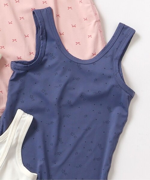 apres les cours（アプレレクール）の「【WEB限定/ジュニア対応】ひんやりメッシュ深あきインナータンク（インナーウェア/肌着・キッズ・ブラック/オフホワイト/ベージュ/パープル/ネイビー/ピンク・90/100/110/120/80/130/140）」の5枚目の写真