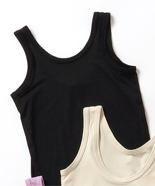 apres les cours（アプレレクール）の「【WEB限定/ジュニア対応】ひんやりメッシュ深あきインナータンク（インナーウェア/肌着・キッズ・ブラック/オフホワイト/ベージュ/パープル/ネイビー/ピンク・90/100/110/120/80/130/140）」の3枚目の写真