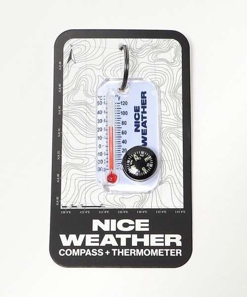 ナイスウェザー温度計キーリングホワイト NICE WEATHER＞COMPASS&THERMOMETER キーリング（その他雑貨