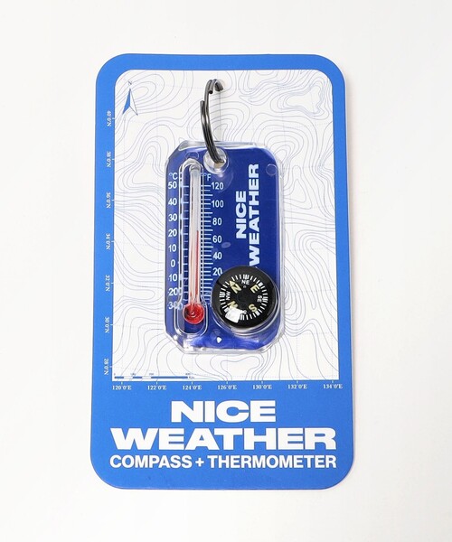 ナイスウェザー温度計キーリングホワイト NICE WEATHER＞COMPASS&THERMOMETER キーリング（その他雑貨