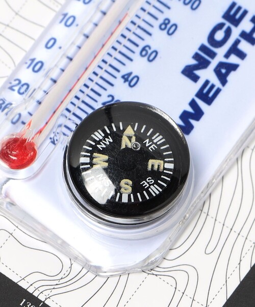 ナイスウェザー温度計キーリングホワイト NICE WEATHER＞COMPASS&THERMOMETER キーリング（その他雑貨