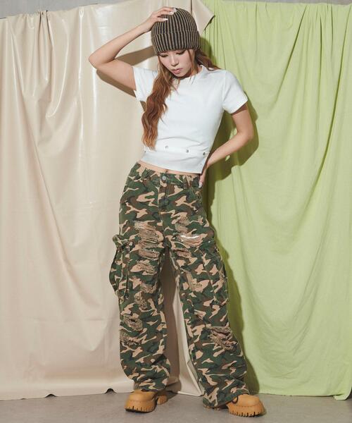 dispark（ディスパーク）の「DISPARK/スタッズグラデピチT（Tシャツ/カットソー・レディース・ブルー/ホワイト・FREE）」の3枚目の写真