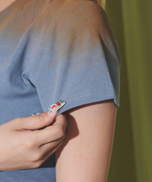 dispark（ディスパーク）の「DISPARK/スタッズグラデピチT（Tシャツ/カットソー・レディース・ブルー/ホワイト・FREE）」の6枚目の写真