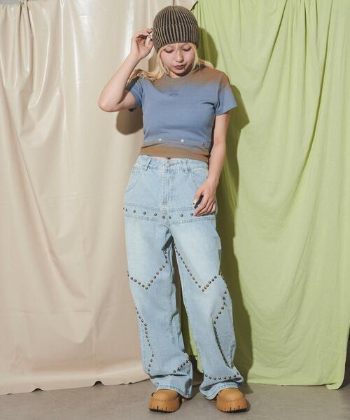 dispark（ディスパーク）の「DISPARK/スタッズグラデピチT（Tシャツ/カットソー・レディース・ブルー/ホワイト・FREE）」の13枚目の写真