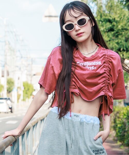 algy（アルジー）の「シャーリングピグメント半袖T（Tシャツ/カットソー・キッズ・ブラック/レッド/グリーン・SMALL/MEDIUM/X-SMALL/XX-SMALL）」の3枚目の写真