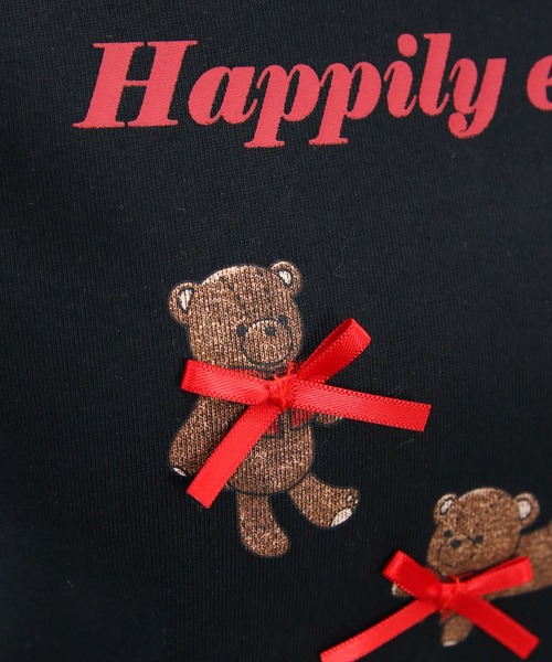 clear（クリア）の「クマプリントリボン付きTシャツ[バレエコア ガーリー]（Tシャツ/カットソー・レディース・ピンク/ブラック/オフホワイト・F）」の14枚目の写真