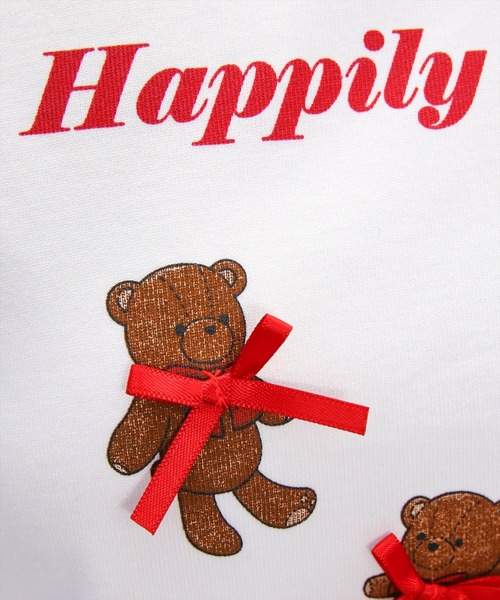 clear（クリア）の「クマプリントリボン付きTシャツ[バレエコア ガーリー]（Tシャツ/カットソー・レディース・ピンク/ブラック/オフホワイト・F）」の15枚目の写真