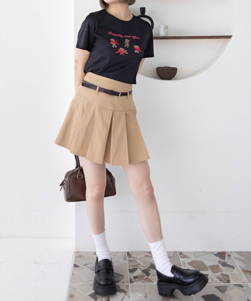 clear（クリア）の「クマプリントリボン付きTシャツ[バレエコア ガーリー]（Tシャツ/カットソー・レディース・ピンク/ブラック/オフホワイト・F）」の19枚目の写真