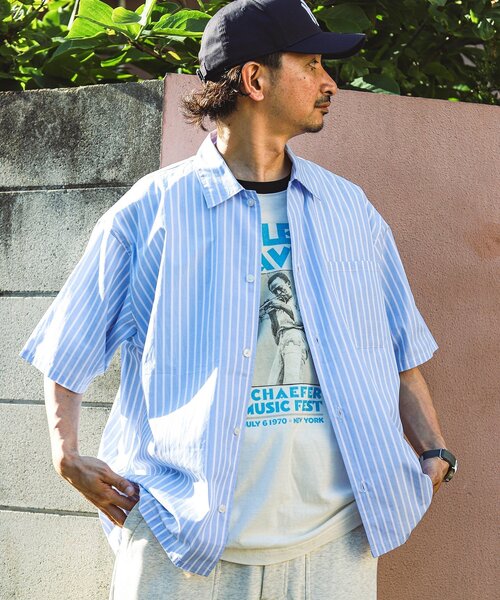JOURNAL STANDARD relume(ジャーナルスタンダード レリューム)の「JAMES FABRIC / ジェームスファブリック レギュラーカラー 半袖シャツ(シャツ/ブラウス・メンズ・ライトブルー/ブルー/ブラウン系その他/ダークブルー/ブルー系その他・LARGE/SMALL/MEDIUM)」の5枚目の写真