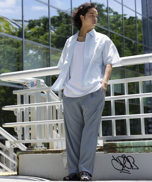 JOURNAL STANDARD relume(ジャーナルスタンダード レリューム)の「JAMES FABRIC / ジェームスファブリック レギュラーカラー 半袖シャツ(シャツ/ブラウス・メンズ・ライトブルー/ブルー/ブラウン系その他/ダークブルー/ブルー系その他・LARGE/SMALL/MEDIUM)」の10枚目の写真