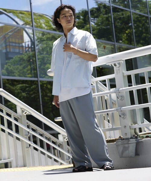 JOURNAL STANDARD relume(ジャーナルスタンダード レリューム)の「JAMES FABRIC / ジェームスファブリック レギュラーカラー 半袖シャツ(シャツ/ブラウス・メンズ・ライトブルー/ブルー/ブラウン系その他/ダークブルー/ブルー系その他・LARGE/SMALL/MEDIUM)」の12枚目の写真
