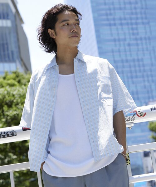 JOURNAL STANDARD relume(ジャーナルスタンダード レリューム)の「JAMES FABRIC / ジェームスファブリック レギュラーカラー 半袖シャツ(シャツ/ブラウス・メンズ・ライトブルー/ブルー/ブラウン系その他/ダークブルー/ブルー系その他・LARGE/SMALL/MEDIUM)」の15枚目の写真