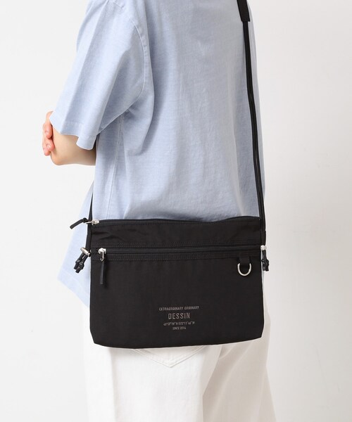 Dessin(デッサン)の「ドローコードサコッシュ(ショルダーバッグ・レディース・モスグリーン/ブラック/オフホワイト・00)」の3枚目の写真