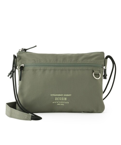 Dessin(デッサン)の「ドローコードサコッシュ(ショルダーバッグ・レディース・モスグリーン/ブラック/オフホワイト・00)」の4枚目の写真