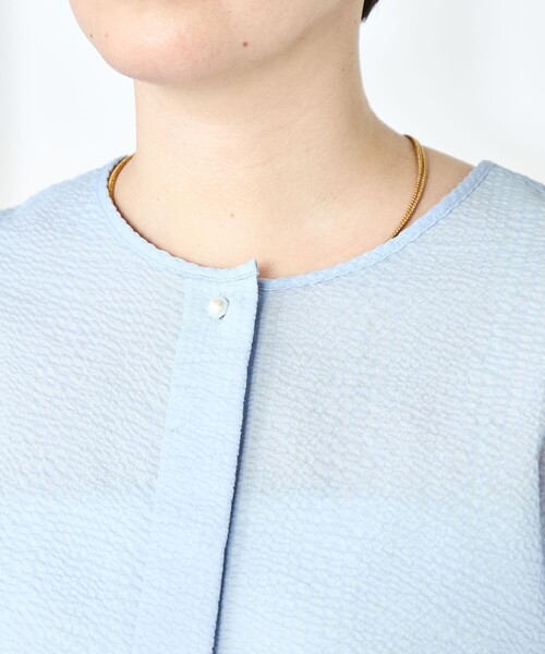 NOLLEY’S（ノーリーズ）の「ポコポコサッカー2WAYブラウス（シャツ/ブラウス・レディース・ブラック/サックスブルー/ホワイト系その他4・38）」の17枚目の写真
