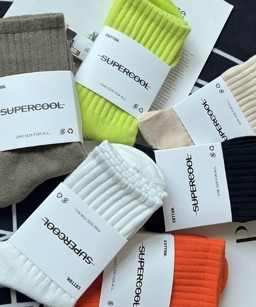 ampm（エーエムピーエム）の「ネオンカラーベーシックカラー　ソックス(3足セット）（ソックス/靴下・レディース・ブラック×ホワイト/グリーン×オレンジ/ブラック×グリーン/ブラック×グレー・FREE）」の8枚目の写真