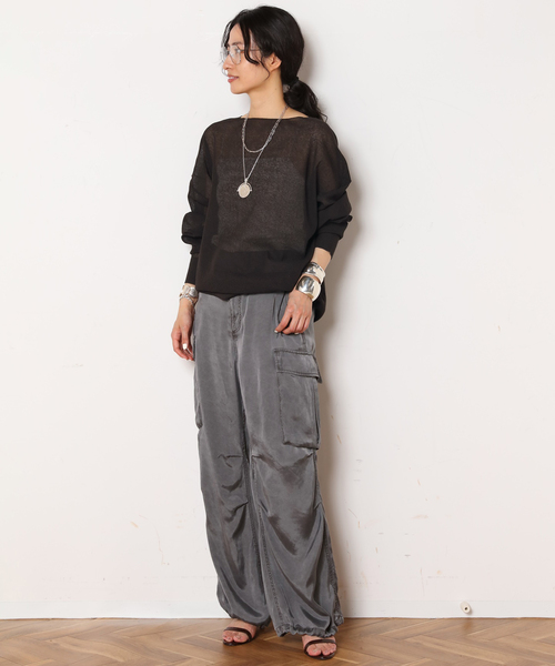 ◇新品◇【AP STUDIO】コットンリネンライトニット　ベージュ コットンリネンライトニット（ニット／セーター）｜AP STUDIO