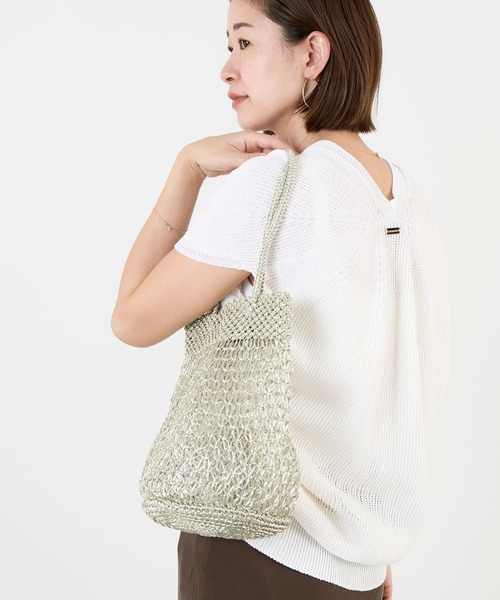 The Bagmati（ザバグマティ）の「【The Bagmati】メタリックコードバッグ-METALIC LUREX BAG（ハンドバッグ・レディース・ゴールド/シルバー・FREE）」の2枚目の写真