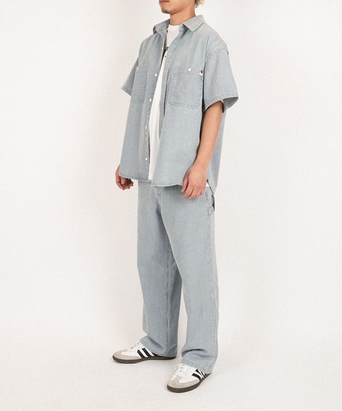 #Re:room(リルーム)の「ヒッコリーデニムシャツ(シャツ/ブラウス・メンズ・ブラック/ブルー・M-L/S-M)」の12枚目の写真