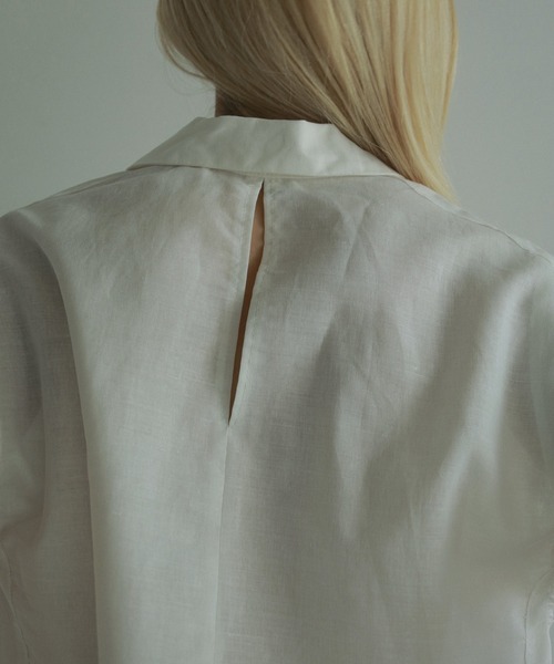 anuke（アンヌーク）の「Opencollar Linen Shirts（シャツ/ブラウス・レディース・ネイビー/ブラウン/アイボリー・FREE）」の11枚目の写真