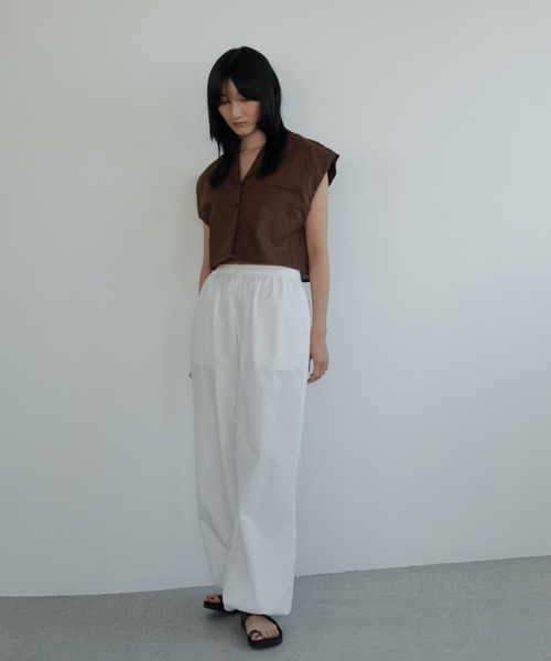 anuke（アンヌーク）の「Opencollar Linen Shirts（シャツ/ブラウス・レディース・ネイビー/ブラウン/アイボリー・FREE）」の13枚目の写真