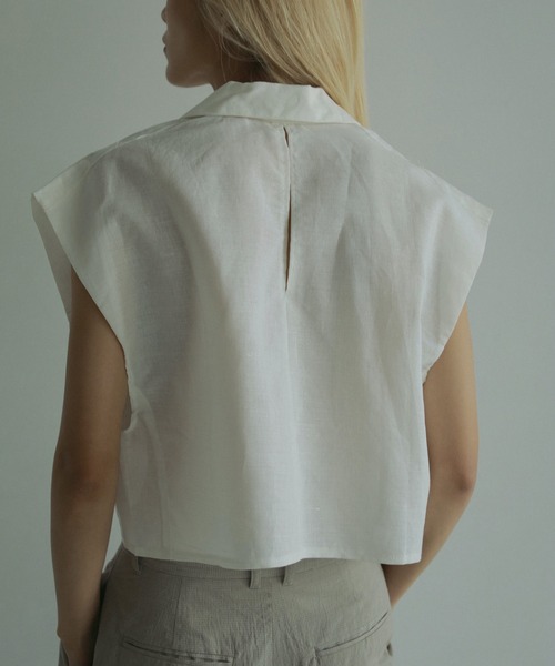 anuke（アンヌーク）の「Opencollar Linen Shirts（シャツ/ブラウス・レディース・ネイビー/ブラウン/アイボリー・FREE）」の12枚目の写真