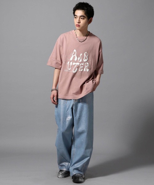 ajouter flow(アジューテフロー)の「【ajouter flow】slash wide denim pants(デニムパンツ・メンズ・ブラック/ライトブルー・M/L)」の13枚目の写真