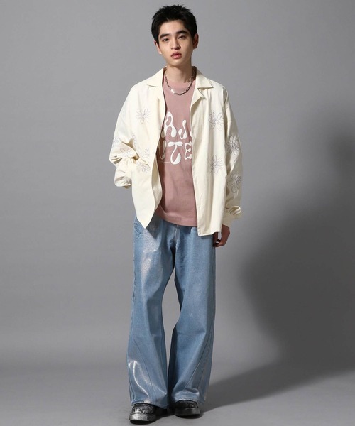 ajouter flow(アジューテフロー)の「【ajouter flow】slash wide denim pants(デニムパンツ・メンズ・ブラック/ライトブルー・M/L)」の18枚目の写真