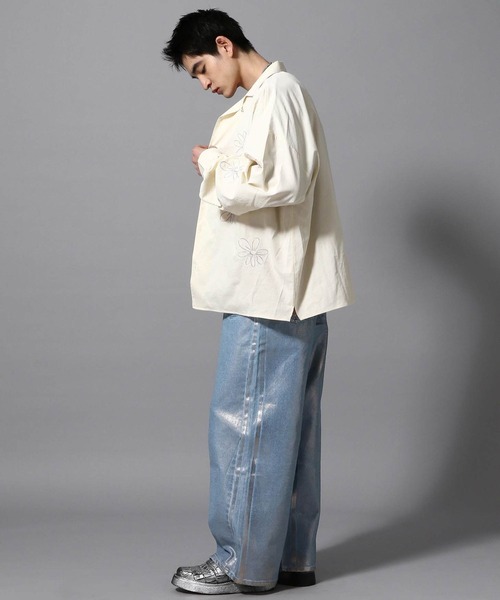 ajouter flow(アジューテフロー)の「【ajouter flow】slash wide denim pants(デニムパンツ・メンズ・ブラック/ライトブルー・M/L)」の20枚目の写真