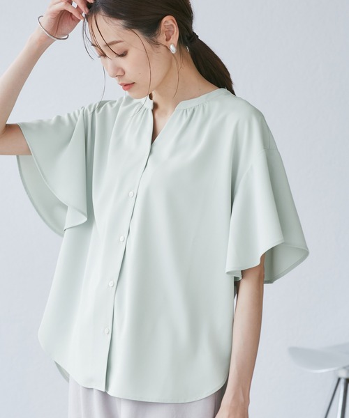 ROPE' PICNIC(ロペピクニック)の「フレンチスキッパーブラウス(シャツ/ブラウス・レディース・オフホワイト/ホワイト系その他5/サックスブルー/ネイビー/ライトグリーン・36/38)」の3枚目の写真