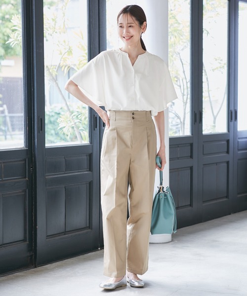 ROPE' PICNIC(ロペピクニック)の「フレンチスキッパーブラウス(シャツ/ブラウス・レディース・オフホワイト/ホワイト系その他5/サックスブルー/ネイビー/ライトグリーン・36/38)」の6枚目の写真