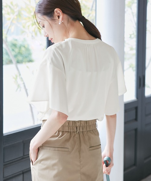 ROPE' PICNIC(ロペピクニック)の「フレンチスキッパーブラウス(シャツ/ブラウス・レディース・オフホワイト/ホワイト系その他5/サックスブルー/ネイビー/ライトグリーン・36/38)」の9枚目の写真