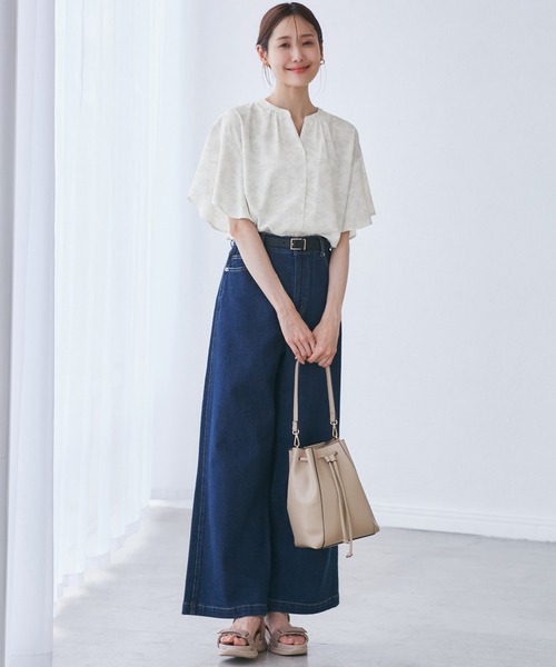 ROPE' PICNIC(ロペピクニック)の「フレンチスキッパーブラウス(シャツ/ブラウス・レディース・オフホワイト/ホワイト系その他5/サックスブルー/ネイビー/ライトグリーン・36/38)」の10枚目の写真