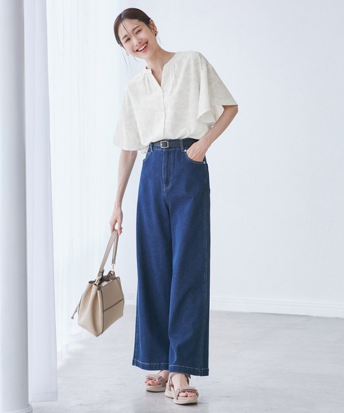 ROPE' PICNIC(ロペピクニック)の「フレンチスキッパーブラウス(シャツ/ブラウス・レディース・オフホワイト/ホワイト系その他5/サックスブルー/ネイビー/ライトグリーン・36/38)」の11枚目の写真