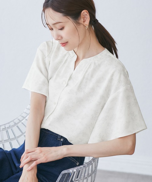 ROPE' PICNIC(ロペピクニック)の「フレンチスキッパーブラウス(シャツ/ブラウス・レディース・オフホワイト/ホワイト系その他5/サックスブルー/ネイビー/ライトグリーン・36/38)」の13枚目の写真