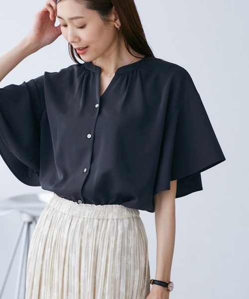 ROPE' PICNIC(ロペピクニック)の「フレンチスキッパーブラウス(シャツ/ブラウス・レディース・オフホワイト/ホワイト系その他5/サックスブルー/ネイビー/ライトグリーン・36/38)」の22枚目の写真