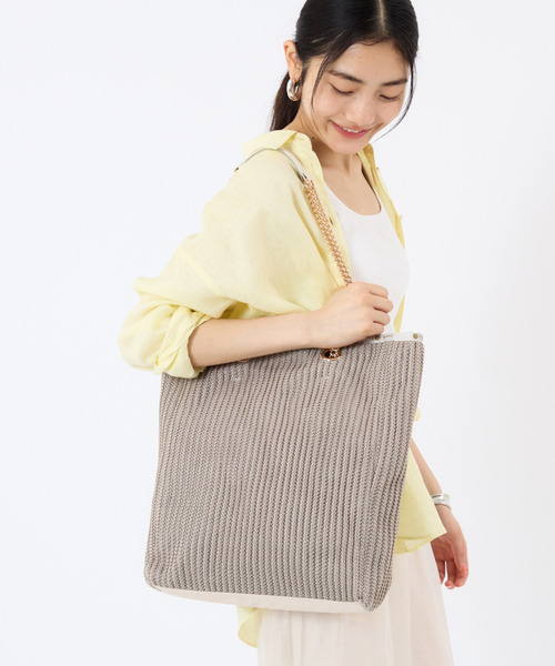 セール】CHAIN CROCHET N/S TOTE ベージュクロシェ（トートバッグ 