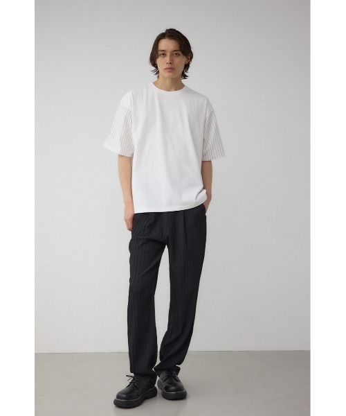 AZUL by moussy(アズールバイマウジー)の「異素材スウィッチングトップス(Tシャツ/カットソー・メンズ・ホワイト系その他/ベージュ系その他/ブラック系その他・MEDIUM/LARGE)」の6枚目の写真