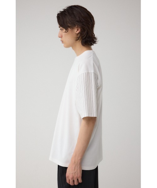 AZUL by moussy(アズールバイマウジー)の「異素材スウィッチングトップス(Tシャツ/カットソー・メンズ・ホワイト系その他/ベージュ系その他/ブラック系その他・MEDIUM/LARGE)」の8枚目の写真