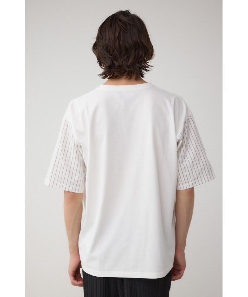 AZUL by moussy(アズールバイマウジー)の「異素材スウィッチングトップス(Tシャツ/カットソー・メンズ・ホワイト系その他/ベージュ系その他/ブラック系その他・MEDIUM/LARGE)」の9枚目の写真
