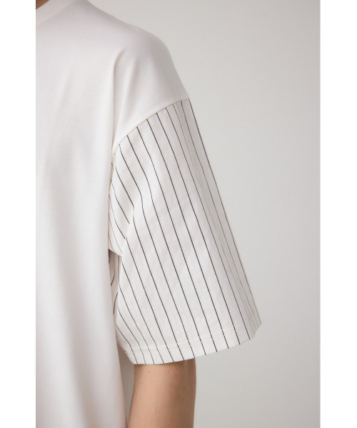 AZUL by moussy(アズールバイマウジー)の「異素材スウィッチングトップス(Tシャツ/カットソー・メンズ・ホワイト系その他/ベージュ系その他/ブラック系その他・MEDIUM/LARGE)」の11枚目の写真