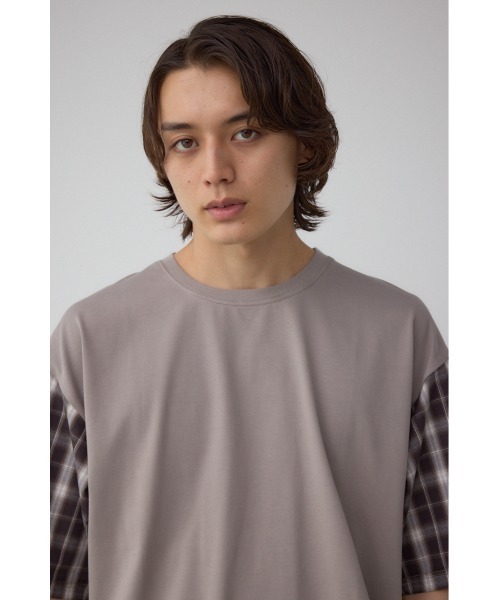 AZUL by moussy(アズールバイマウジー)の「異素材スウィッチングトップス(Tシャツ/カットソー・メンズ・ホワイト系その他/ベージュ系その他/ブラック系その他・MEDIUM/LARGE)」の22枚目の写真