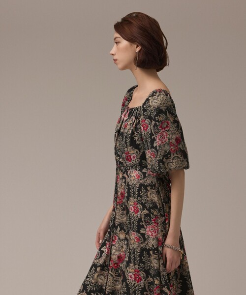 定価5万円♡ グレースコンチネンタル シノワズリワンピース 36 花柄 フラワー 5 GRACECONTINENTAL グレースコンチネンタル 花柄 ワンピース