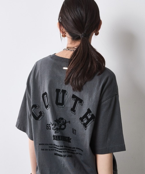 CHIC STYLE（シックスタイル）の「バックプリントTシャツ＜大きいサイズ有＞シックスタイル（Tシャツ/カットソー・レディース・チャコール/ブラウン・M/L/LL/3L/4L/5L）」の2枚目の写真