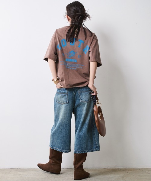 CHIC STYLE（シックスタイル）の「バックプリントTシャツ＜大きいサイズ有＞シックスタイル（Tシャツ/カットソー・レディース・チャコール/ブラウン・M/L/LL/3L/4L/5L）」の11枚目の写真