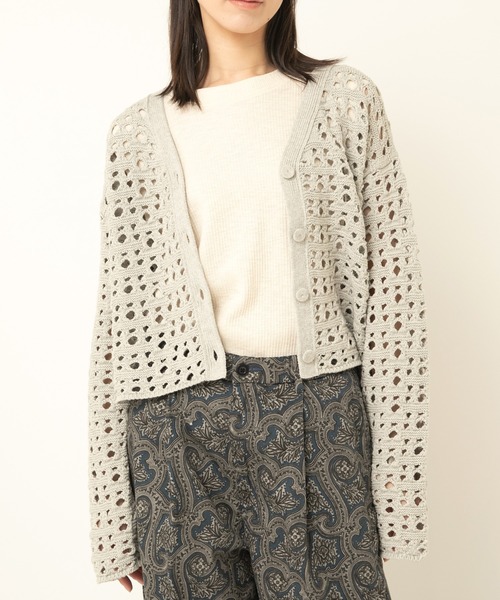 RNA-N(アールエヌエーエヌ)の「K2720 ランダムホールカーデ(カーディガン/ボレロ・レディース・杢グレー/キャメル/レッド・FREE)」の1枚目の写真